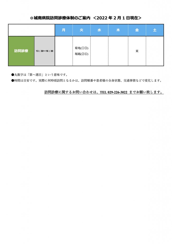 HP往診体制表2022.2.1