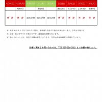 GW中の診療日案内＜2019年＞